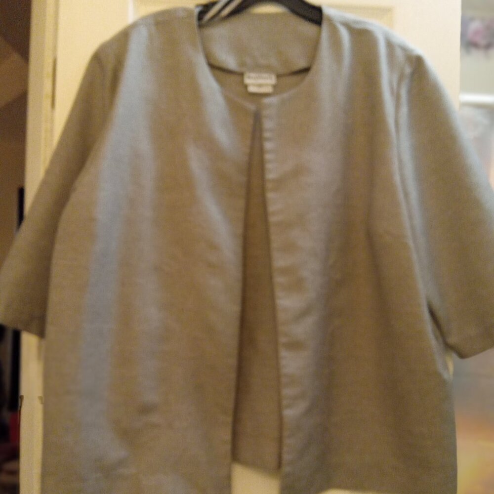 Bon Worth Gray 3/4 Length Sleeve Jacket in Size XLP